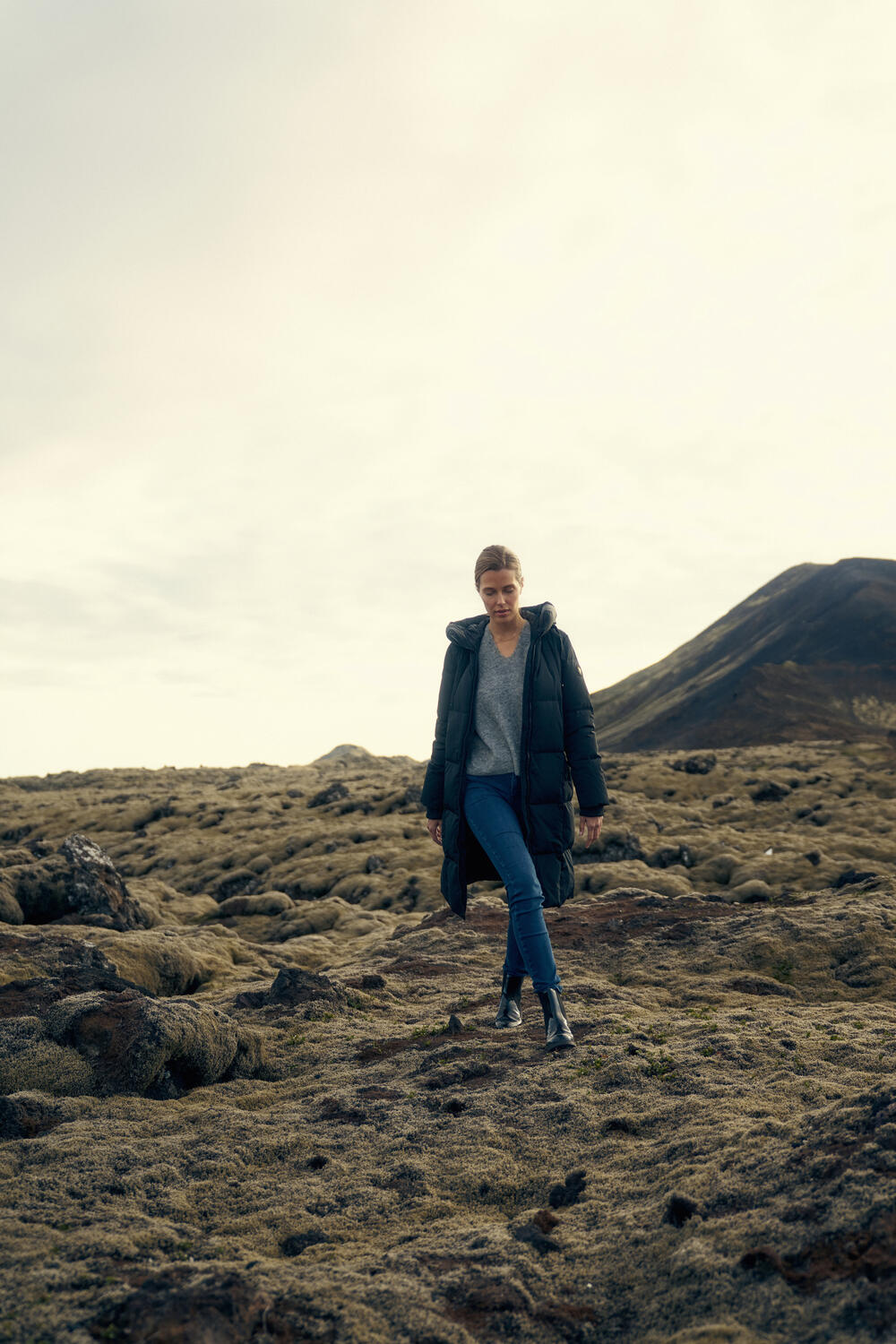 Nova Square dunfrakke - sort